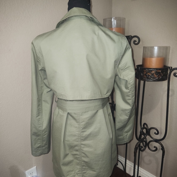 NWOT Zara Basics Outerwear Olive Green‎ Trench Coat - Picture 4 of 6